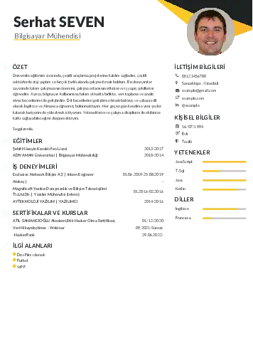 Bilgisayar Mühendisi CV Örnekleri cv indir
